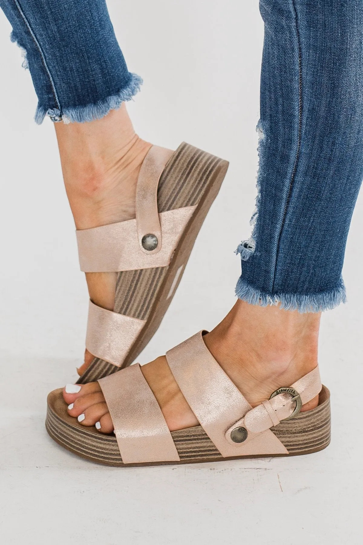 Blowfish Marge Platform Sandals- Rose Gold