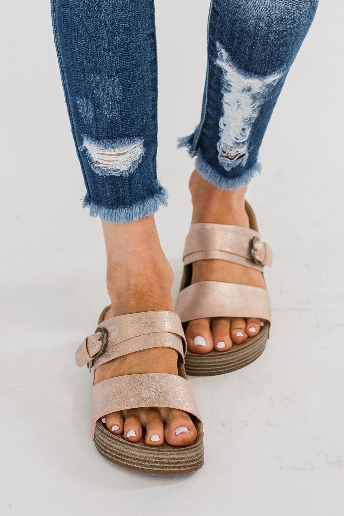 Blowfish Marge Platform Sandals- Rose Gold