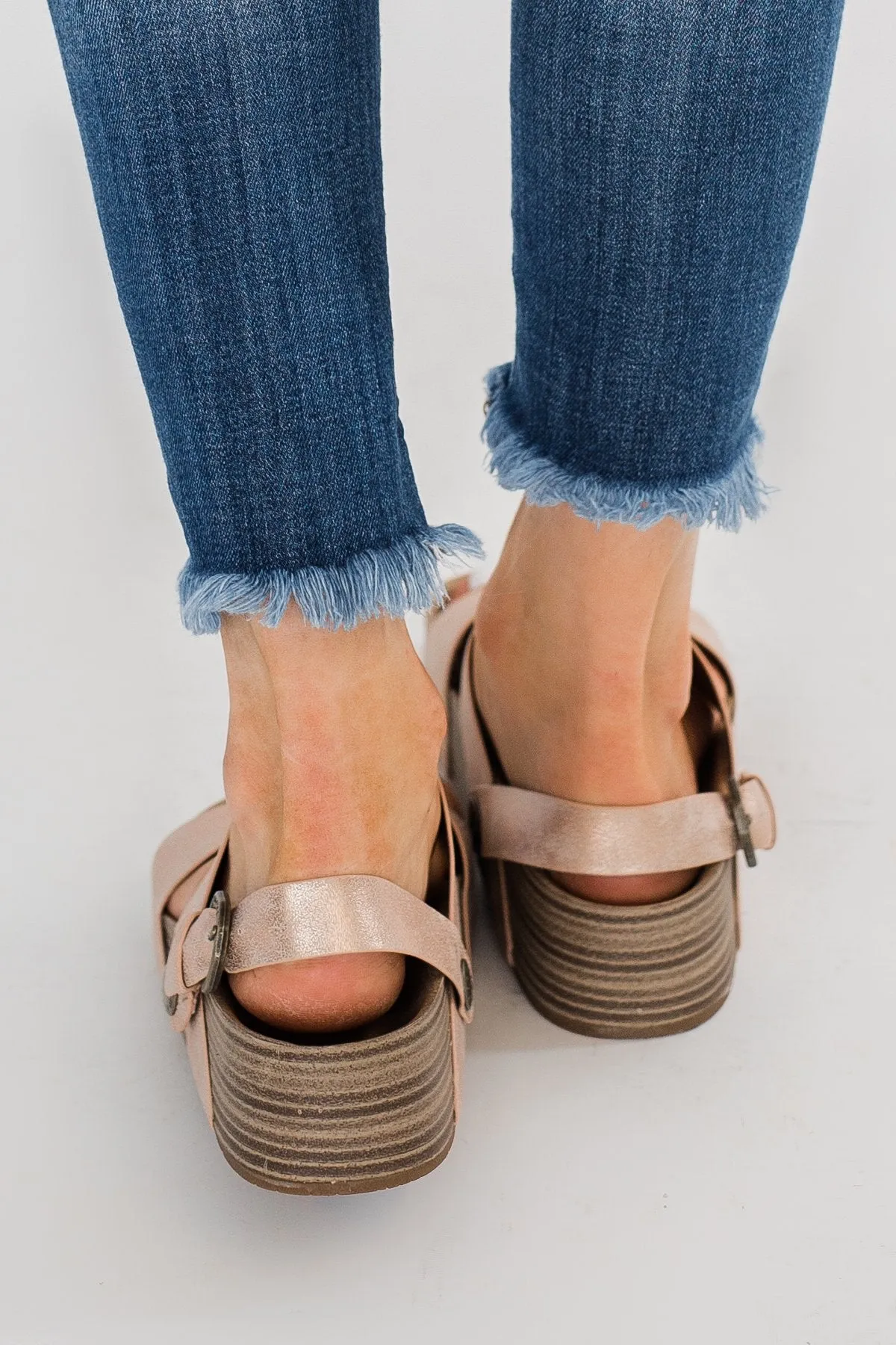 Blowfish Marge Platform Sandals- Rose Gold