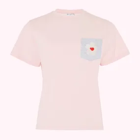 BLUSH BLOSSOM POCKET MACIE T-SHIRT