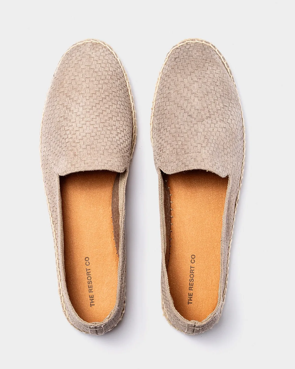 Braided Leather Espadrilles Grey
