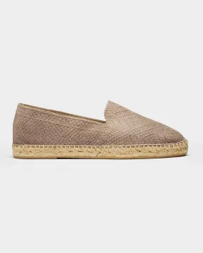 Braided Leather Espadrilles Grey