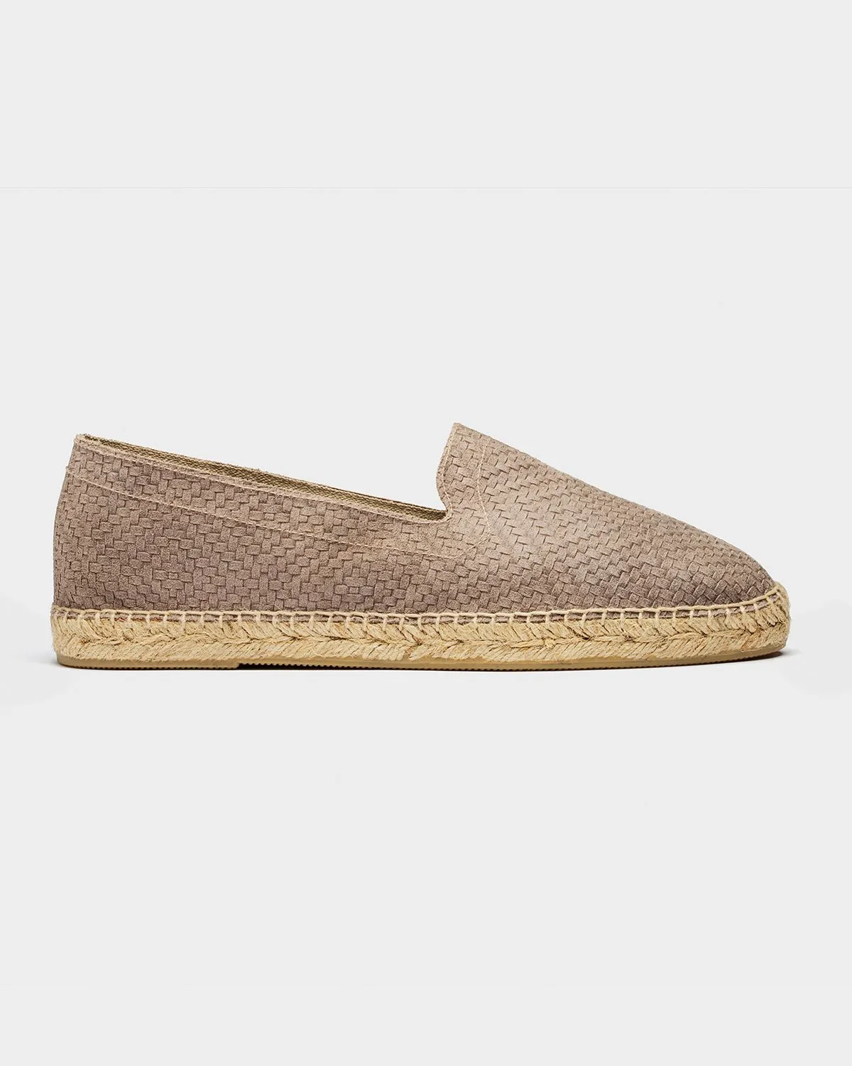 Braided Leather Espadrilles Grey