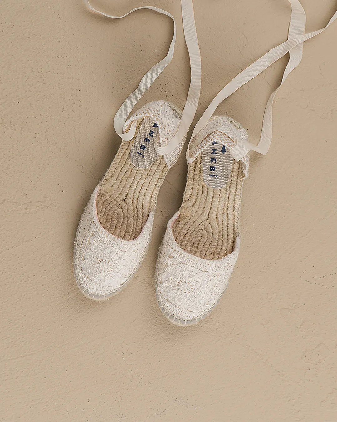 Cotton Crochet Flat Valenciana Espadrilles - G03P0 - Yucatán Natural