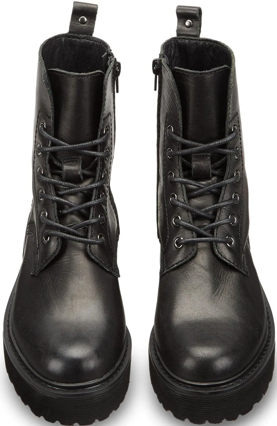 Cult Slash 1814 Black Leather 6 Eyelets Womens Ankle Boots