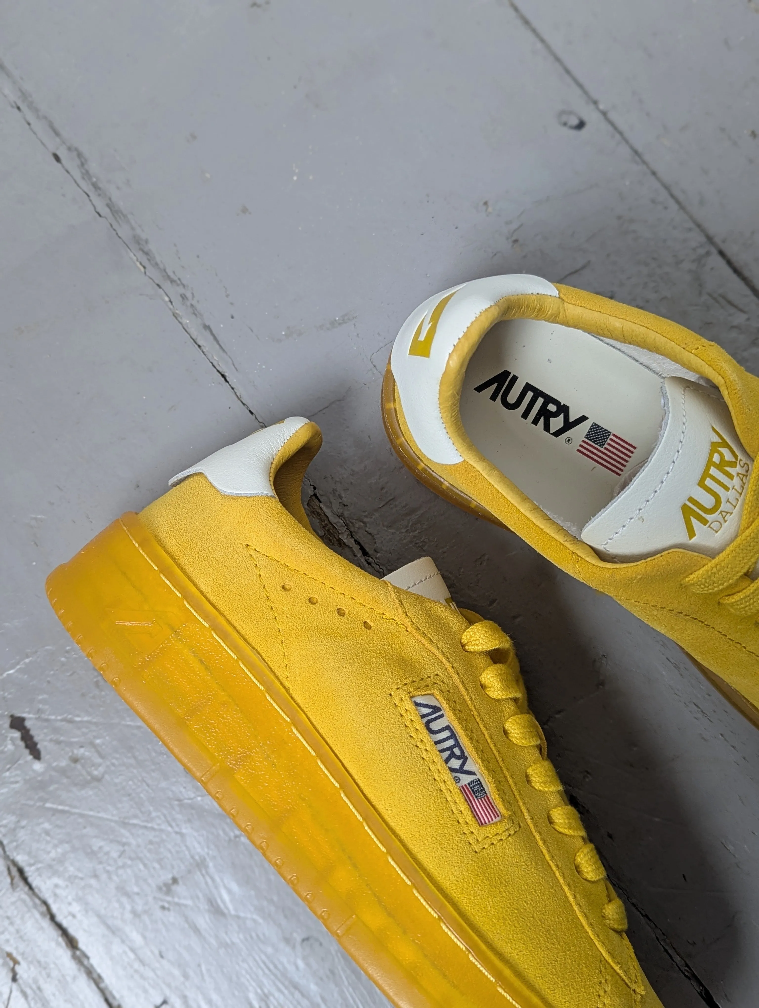 Dallas Yellow Suede Leather Sneakers