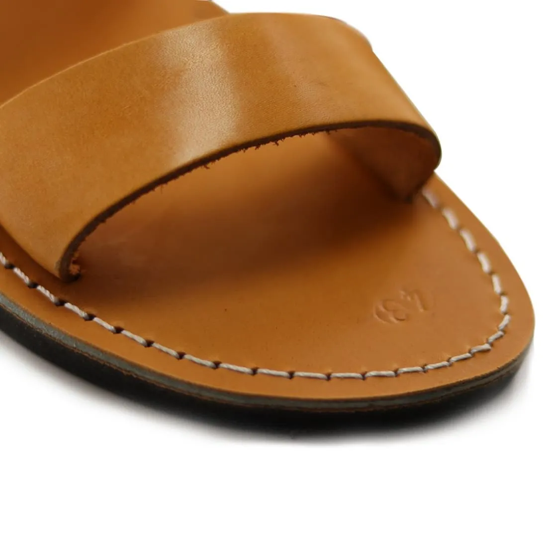 Demeter - Tan leather sandal with ankle strap