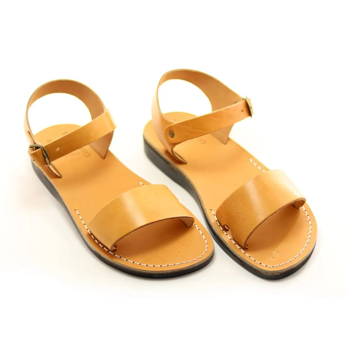 Demeter - Tan leather sandal with ankle strap
