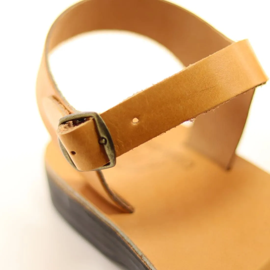Demeter - Tan leather sandal with ankle strap