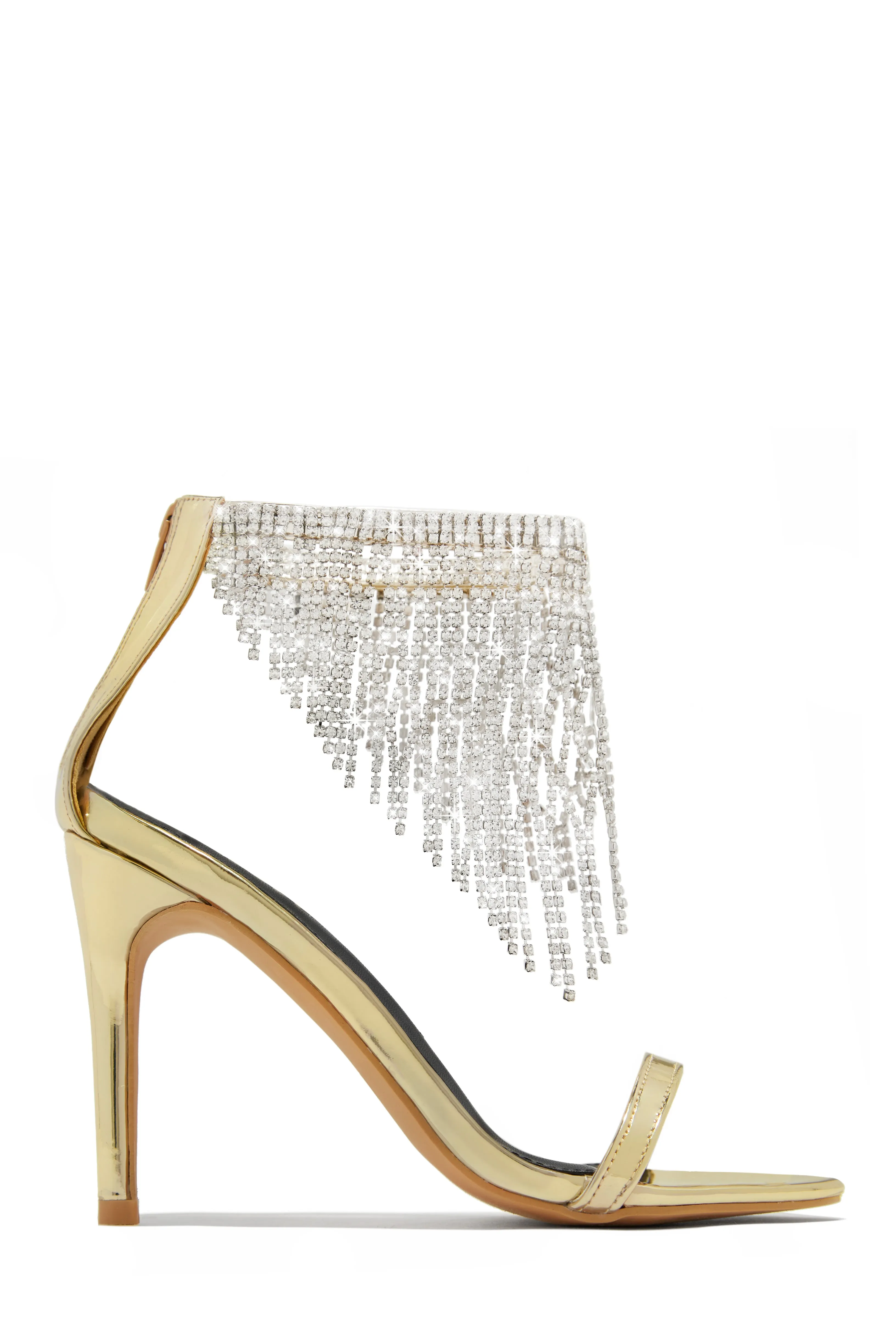 Formal Icon Embellished Dangle Heels - Silver