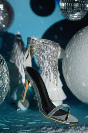 Formal Icon Embellished Dangle Heels - Silver
