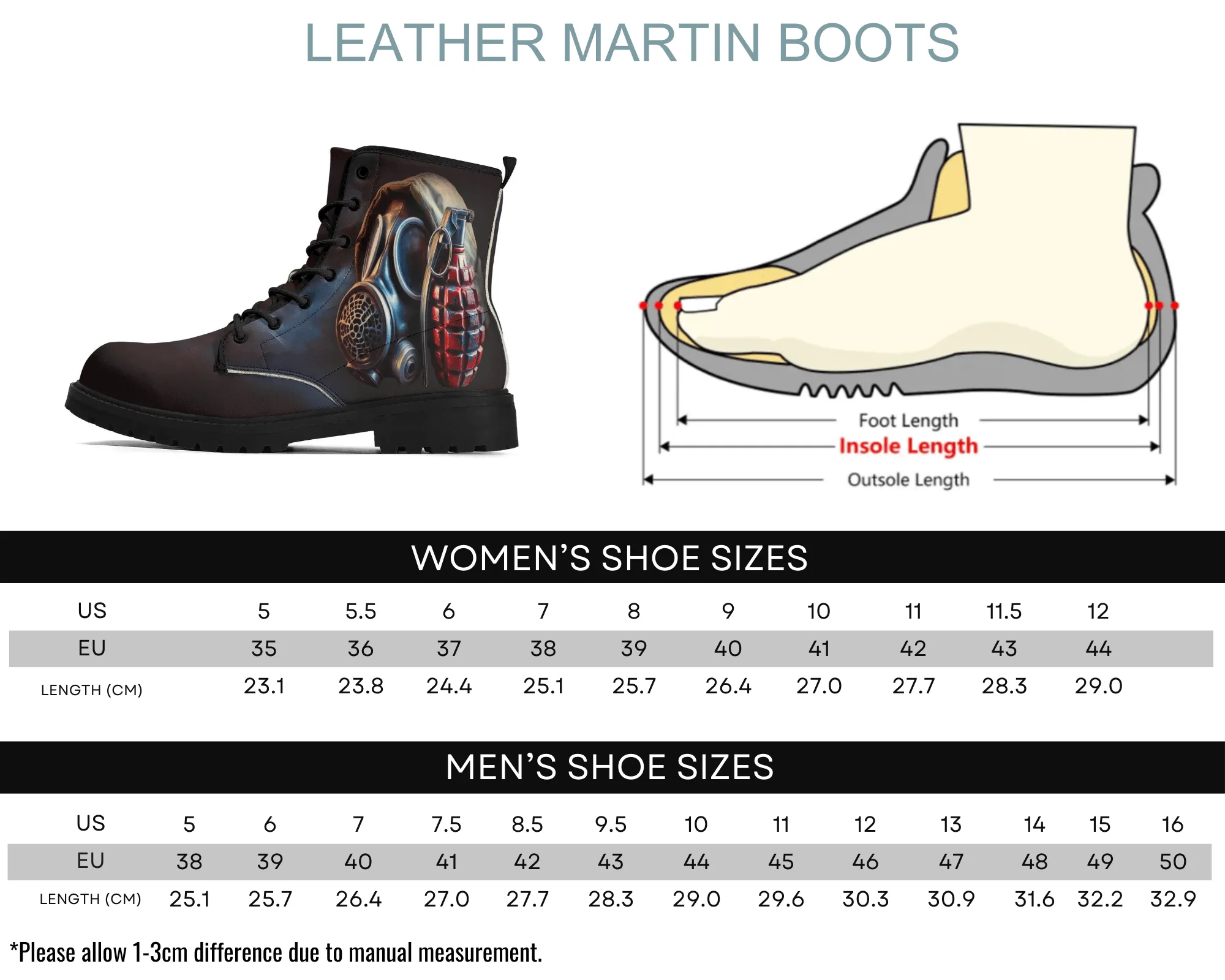 Gas Mask Leather Boots