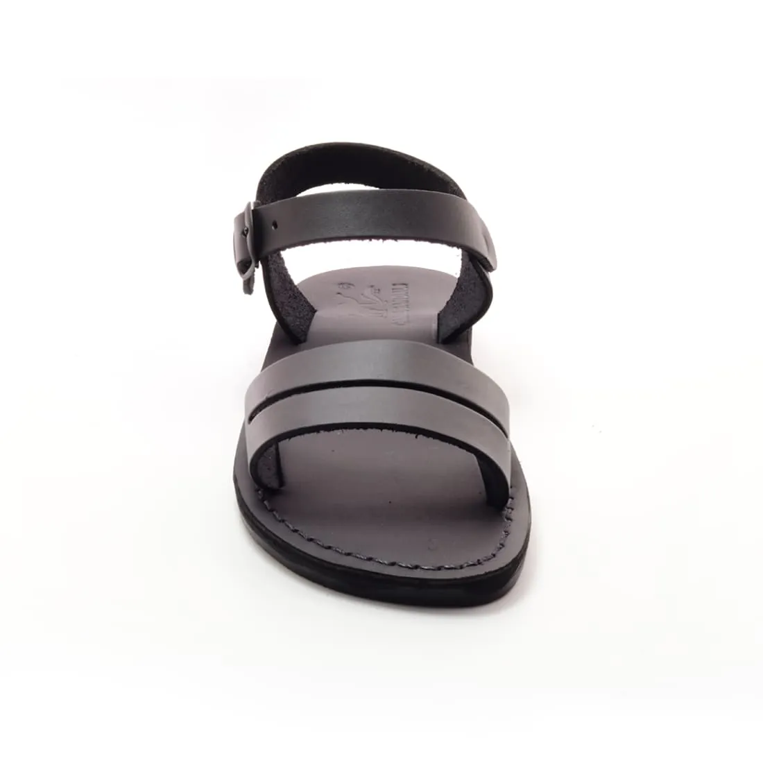 Genesis - Men black leather sandal with ankle strap