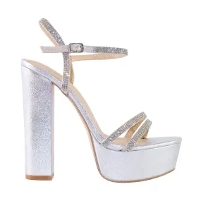Hilda - Platform High Heels with Rhinestone Ankle Straps, Perfect for Adding Sparkle to Your Party or Night Out Look
