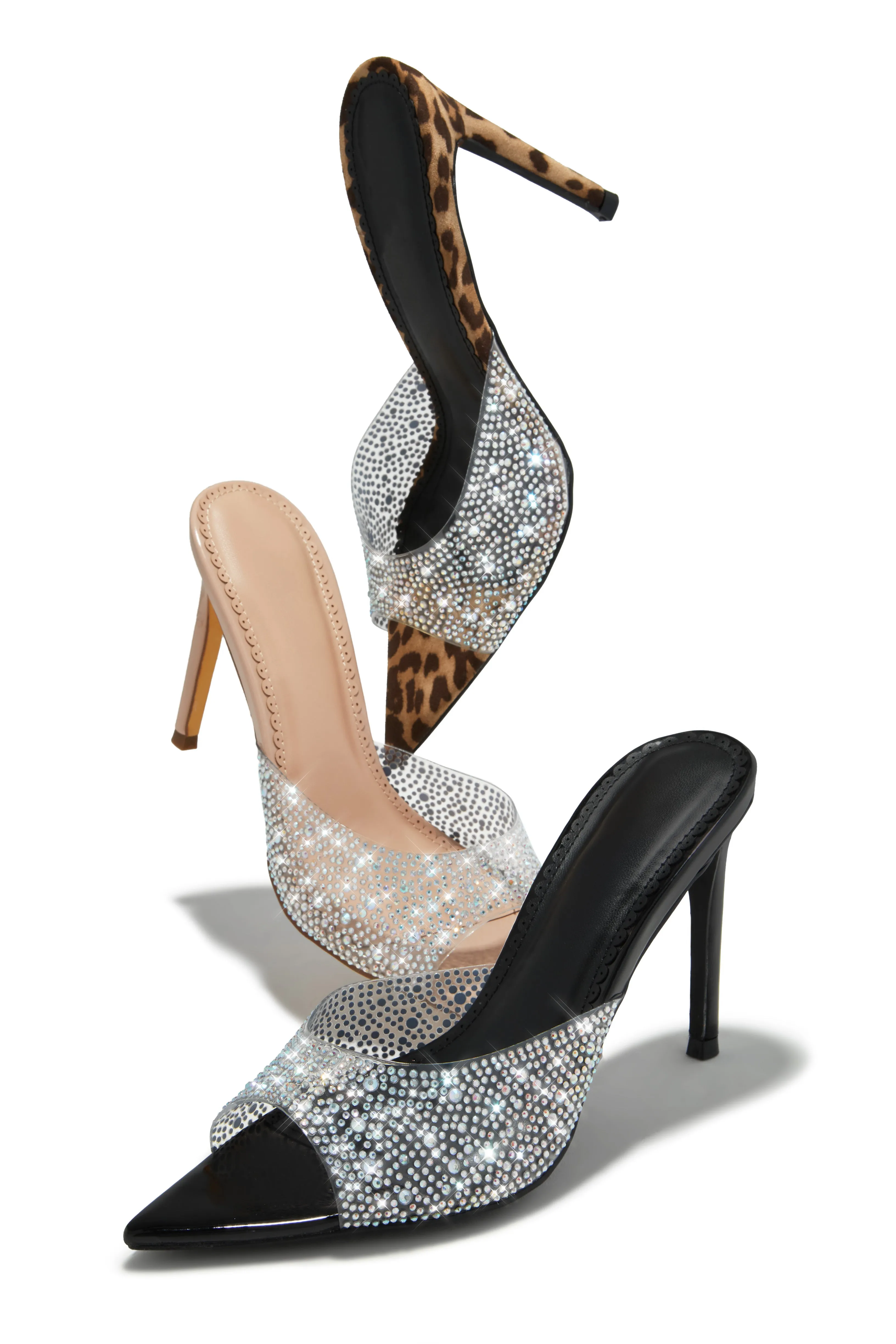 Katelyn Embellished Mule Heels - Leopard