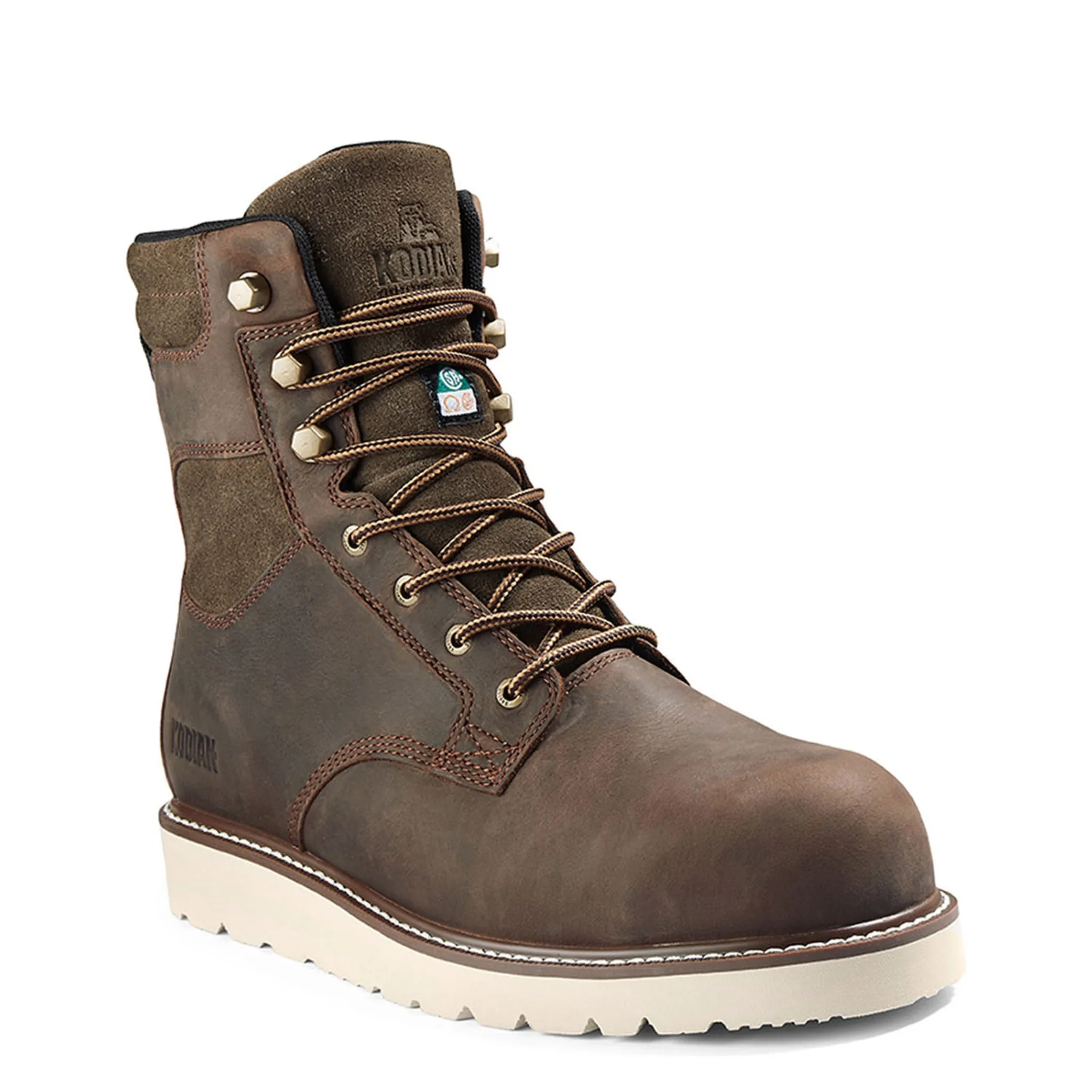 Kodiak Men's McKinney Wedge 8" Safety Work Boots – Waterproof Leather, Composite Toe & Plate, Comfortzone Footbed, Slip-Resistant | Sizes 7-15