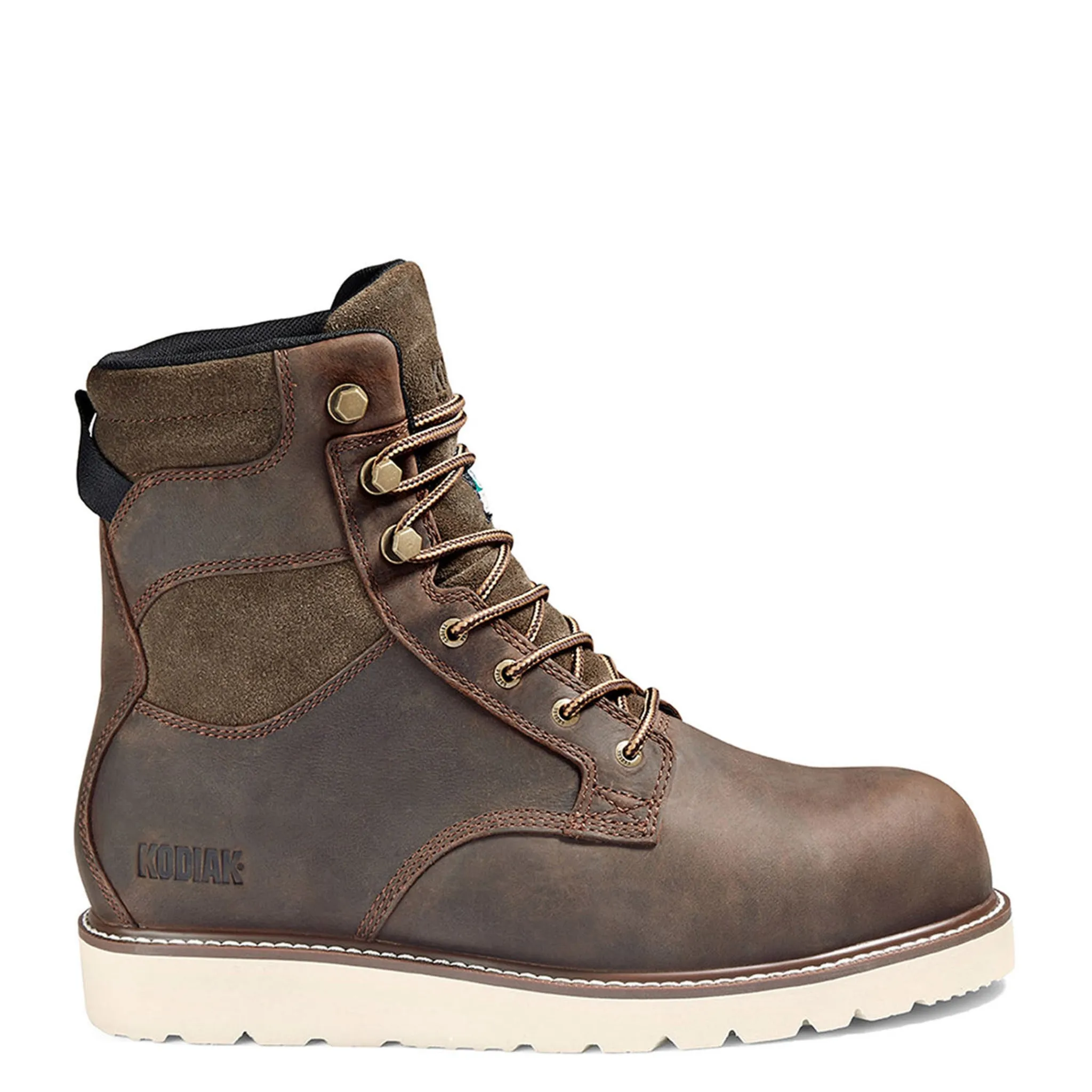 Kodiak Men's McKinney Wedge 8" Safety Work Boots – Waterproof Leather, Composite Toe & Plate, Comfortzone Footbed, Slip-Resistant | Sizes 7-15