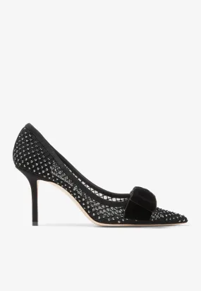 Love 85 Crystal Pumps with Velvet Bow