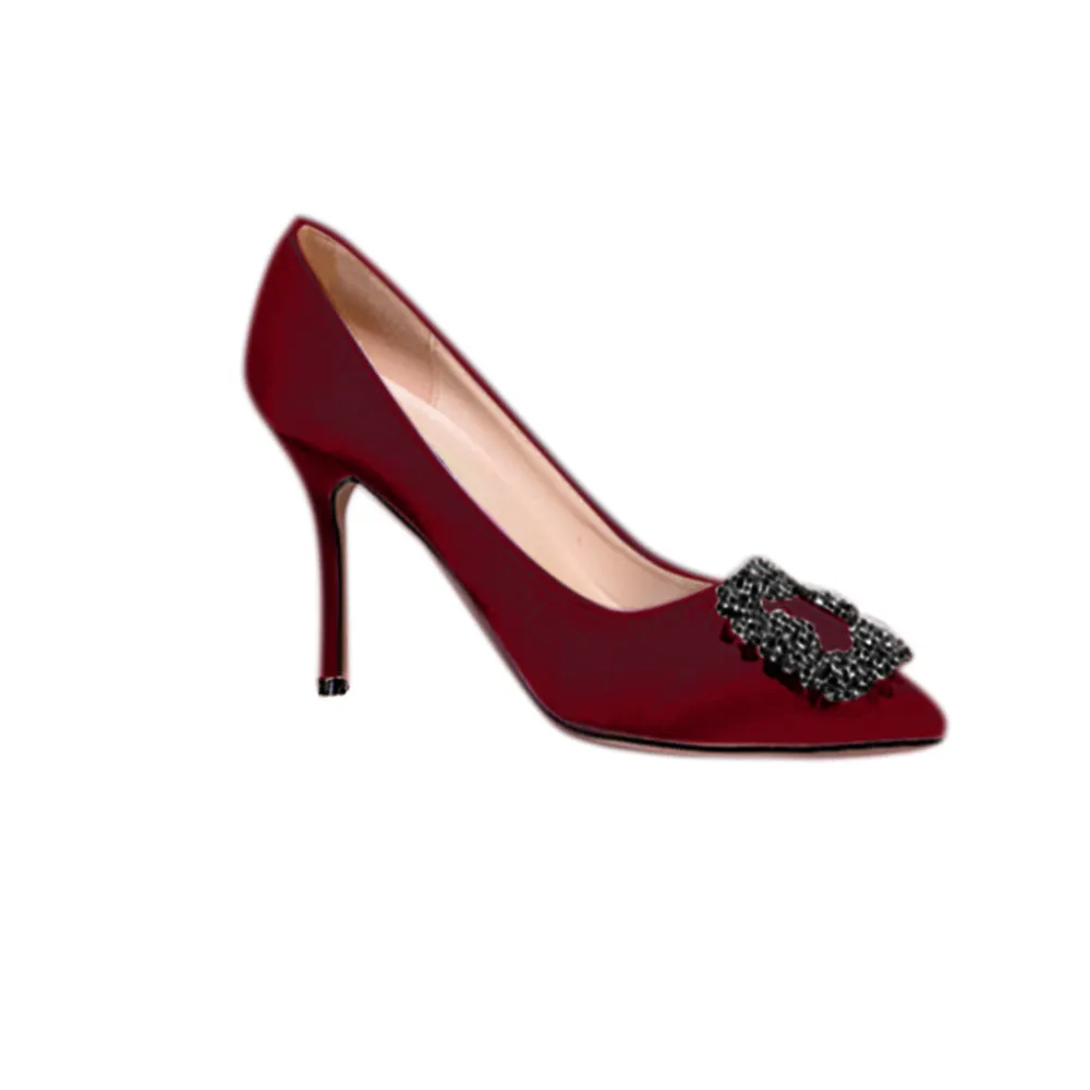MIRKO Diamante Embellished Satin Pumps - 10cm