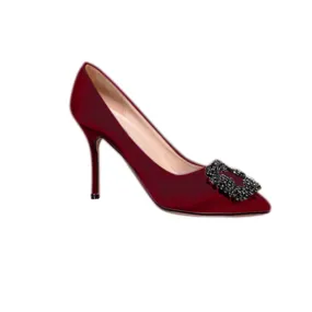 MIRKO Diamante Embellished Satin Pumps - 10cm
