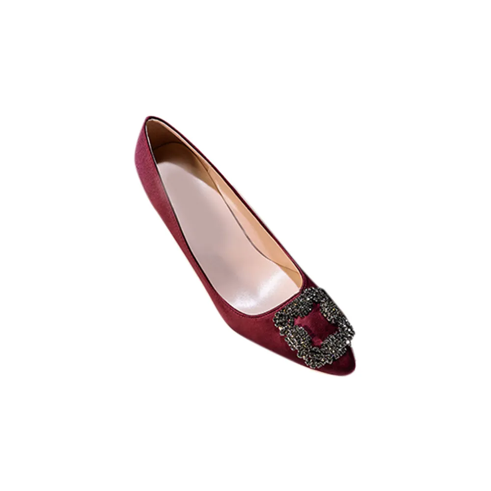 MIRKO Diamante Embellished Satin Pumps - 10cm