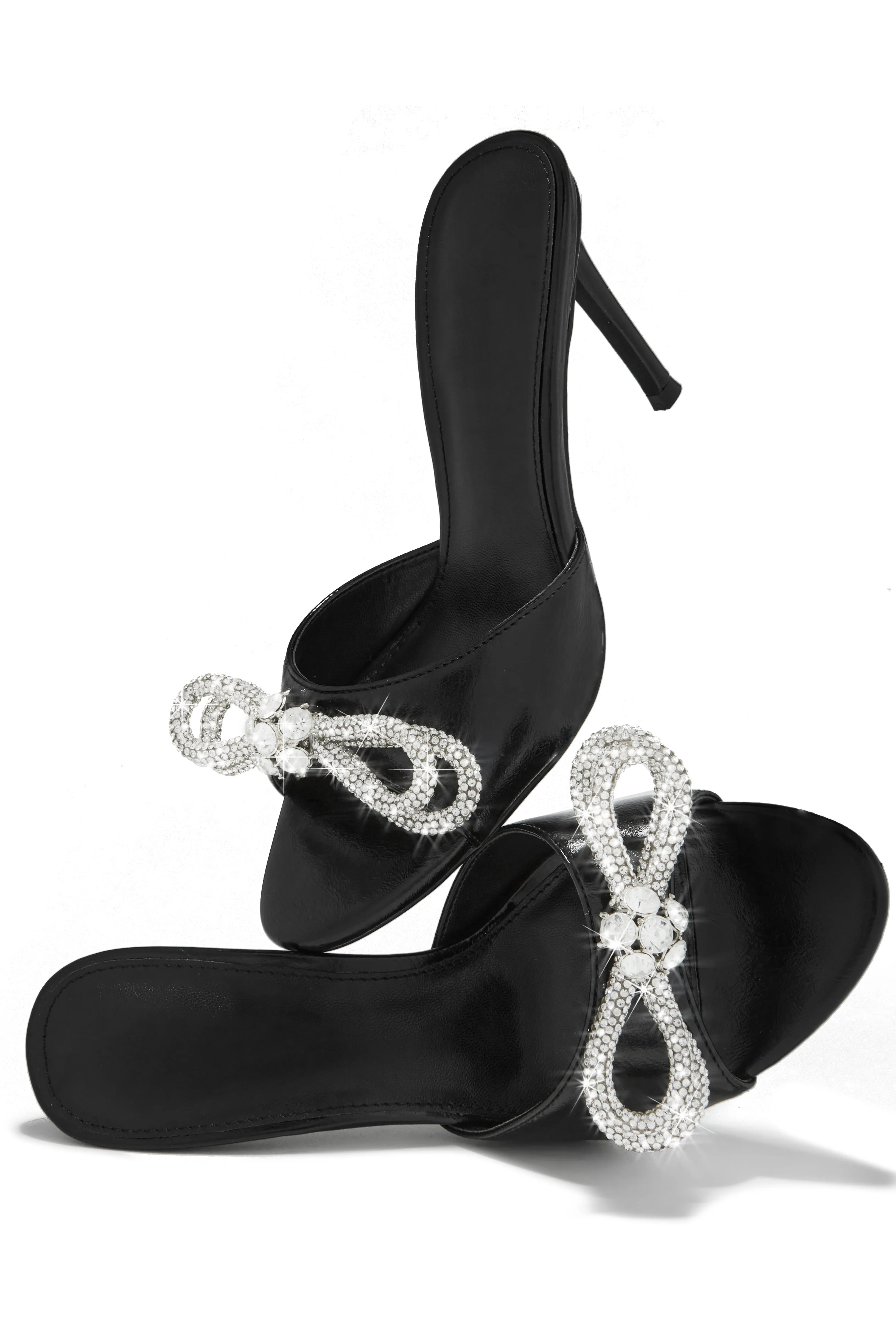 Mishelle Embellished Mule Heels - Black