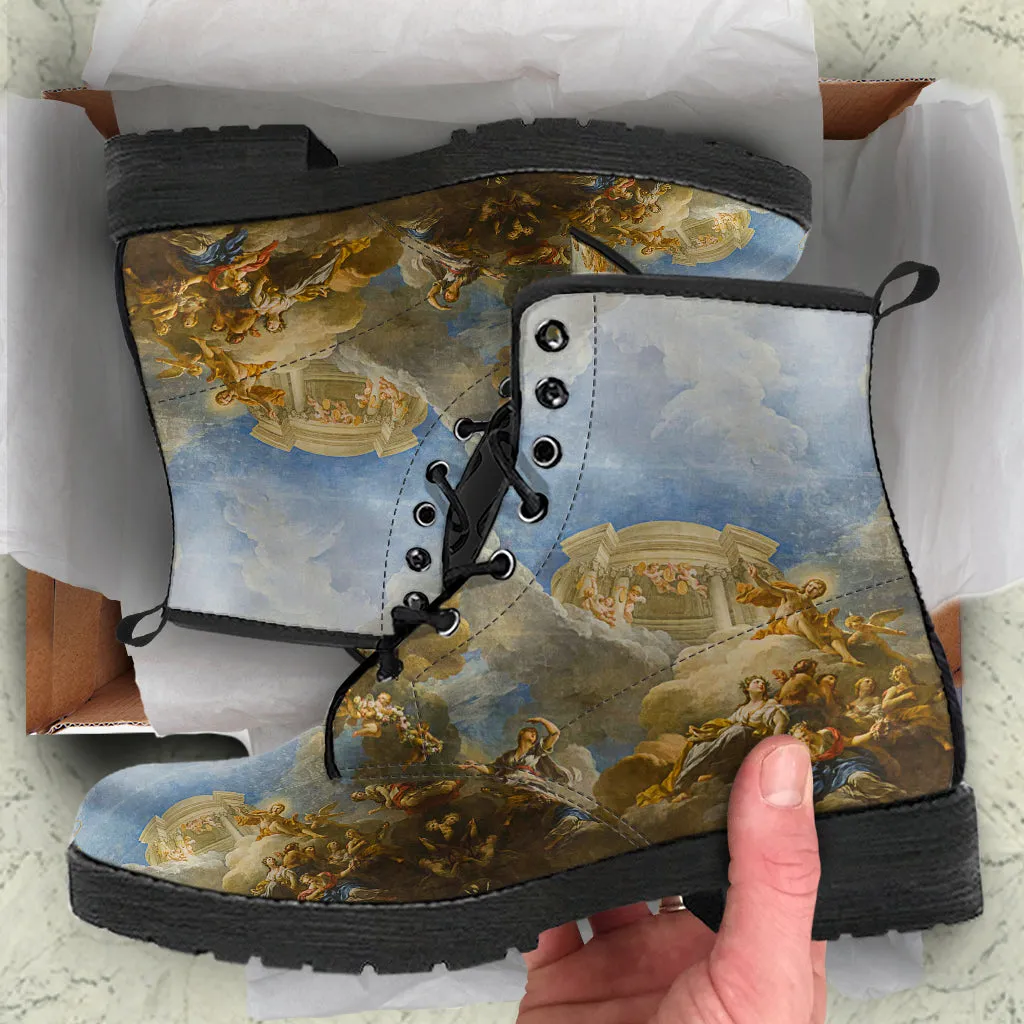 Renaissance painting Women's Vegan Leather Combat Boots