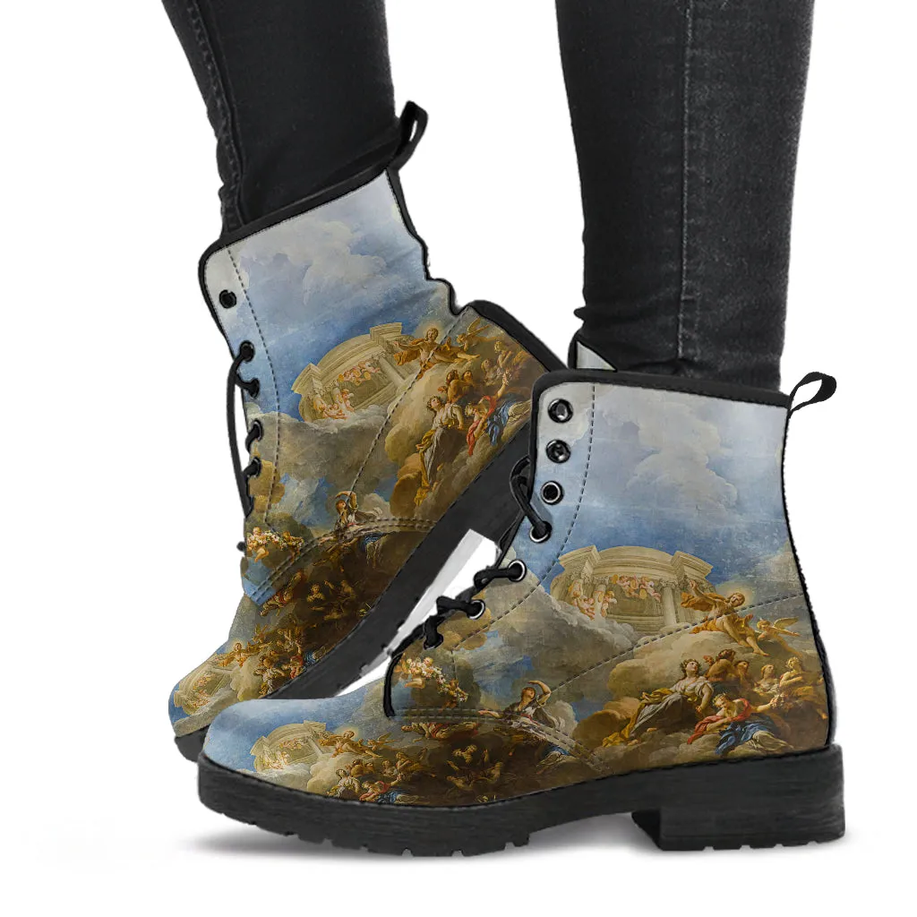 Renaissance painting Women's Vegan Leather Combat Boots