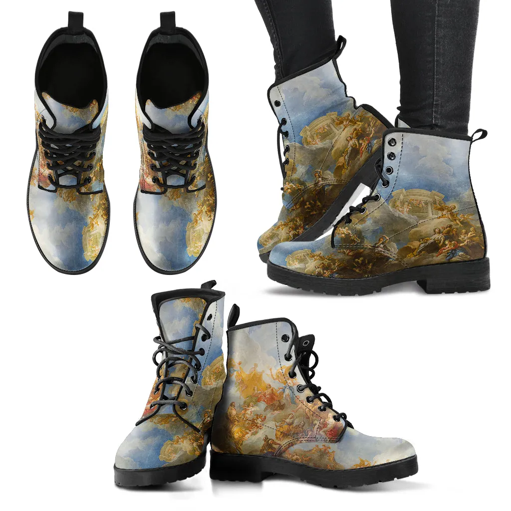 Renaissance painting Women's Vegan Leather Combat Boots