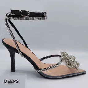 RIYA FLOWER DETAIL EMBELLISHED SLINGBACK COURT HEEL