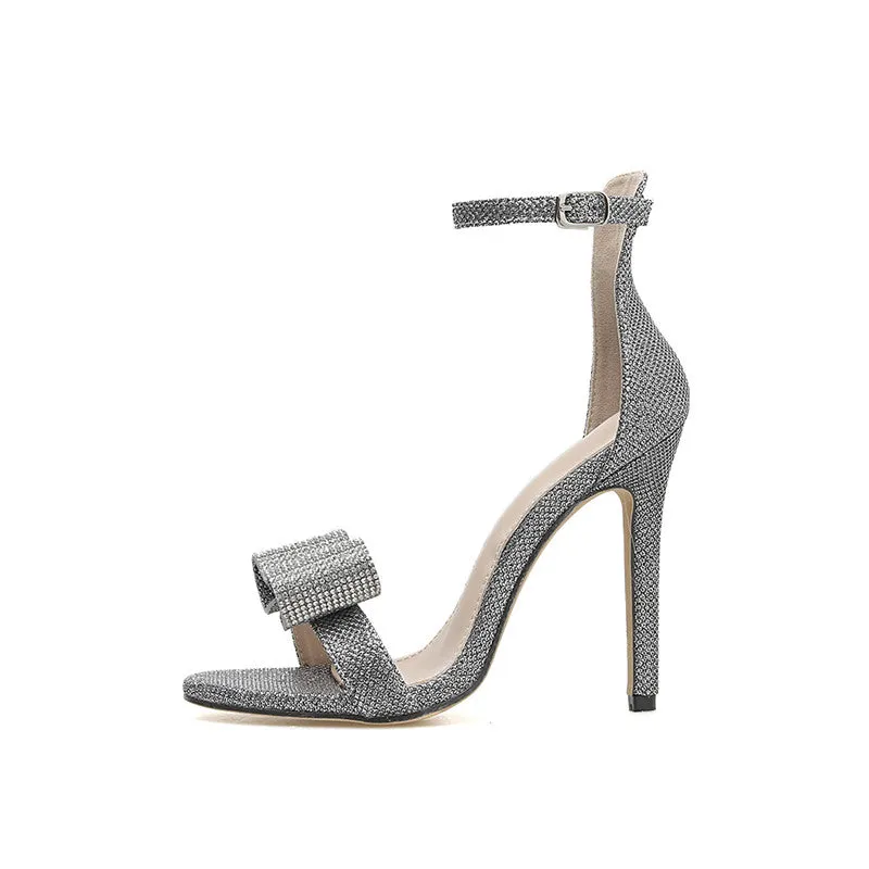 Summer Pointed Toe High Heels Crystal Diamond Sandals