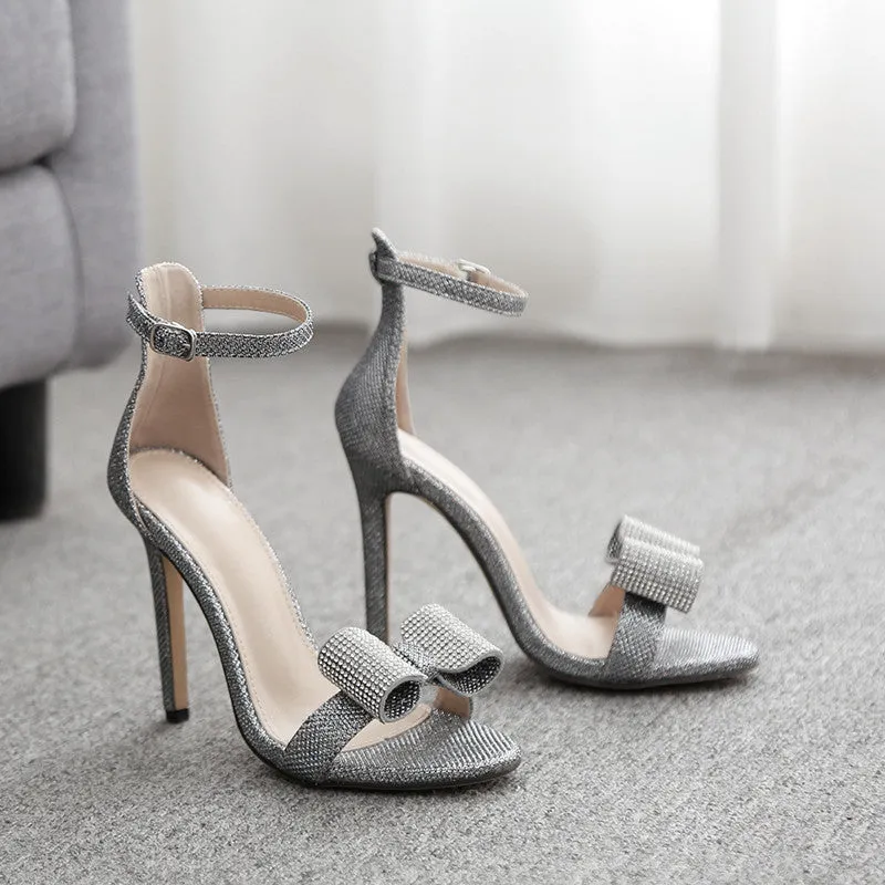 Summer Pointed Toe High Heels Crystal Diamond Sandals
