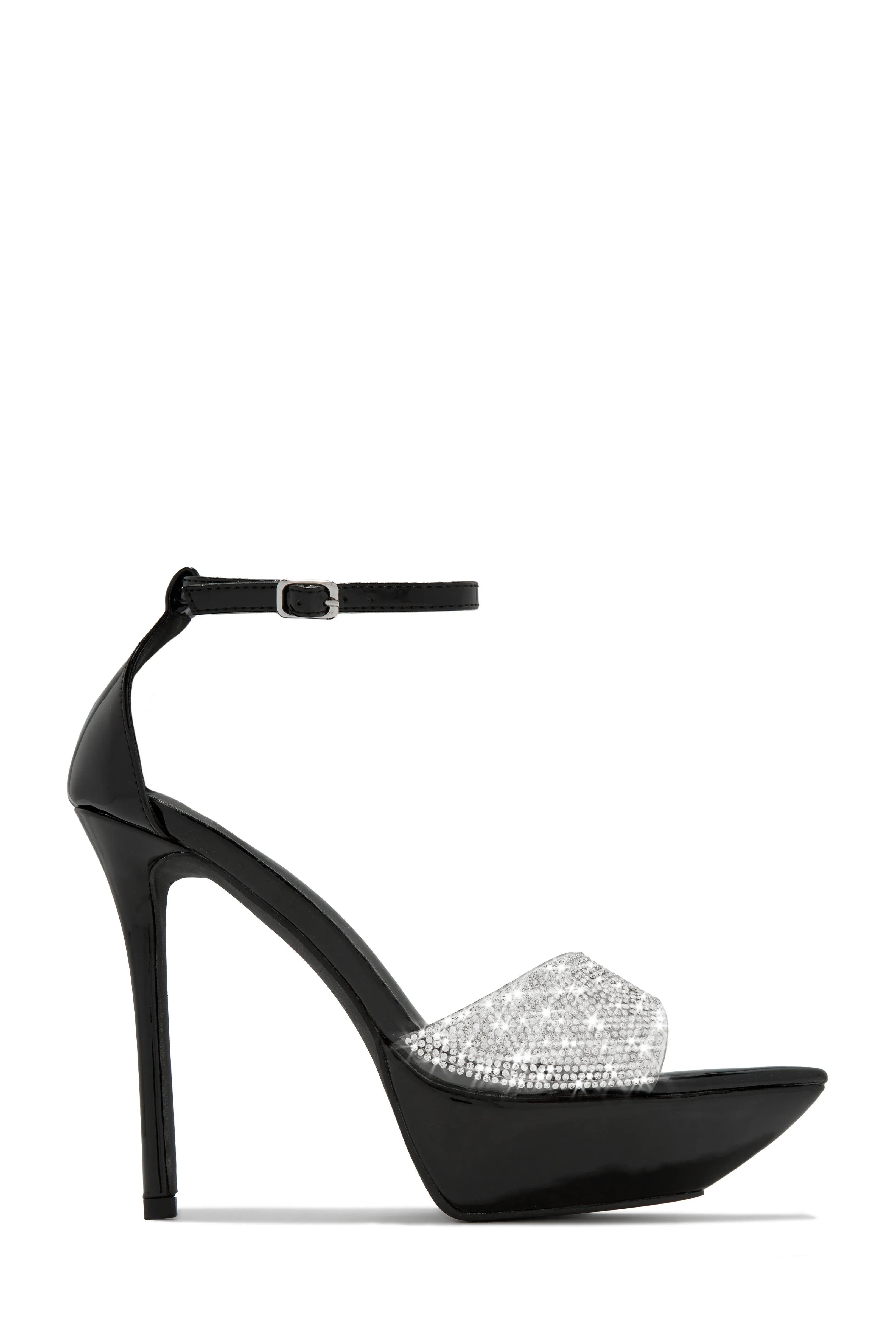 Sweet Fatale Embellished Platform Heels - Gold