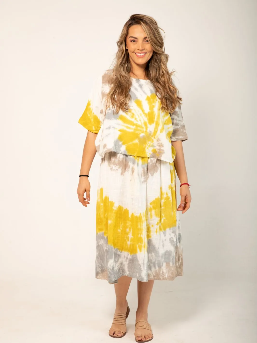 Tie Dye All-In-One Top/Dress - Pink/Blue