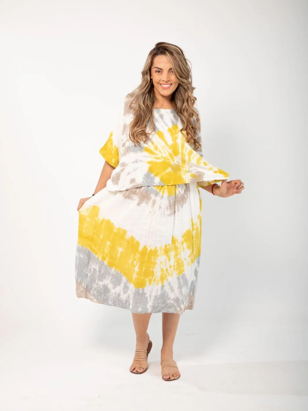 Tie Dye All-In-One Top/Dress - Pink/Blue