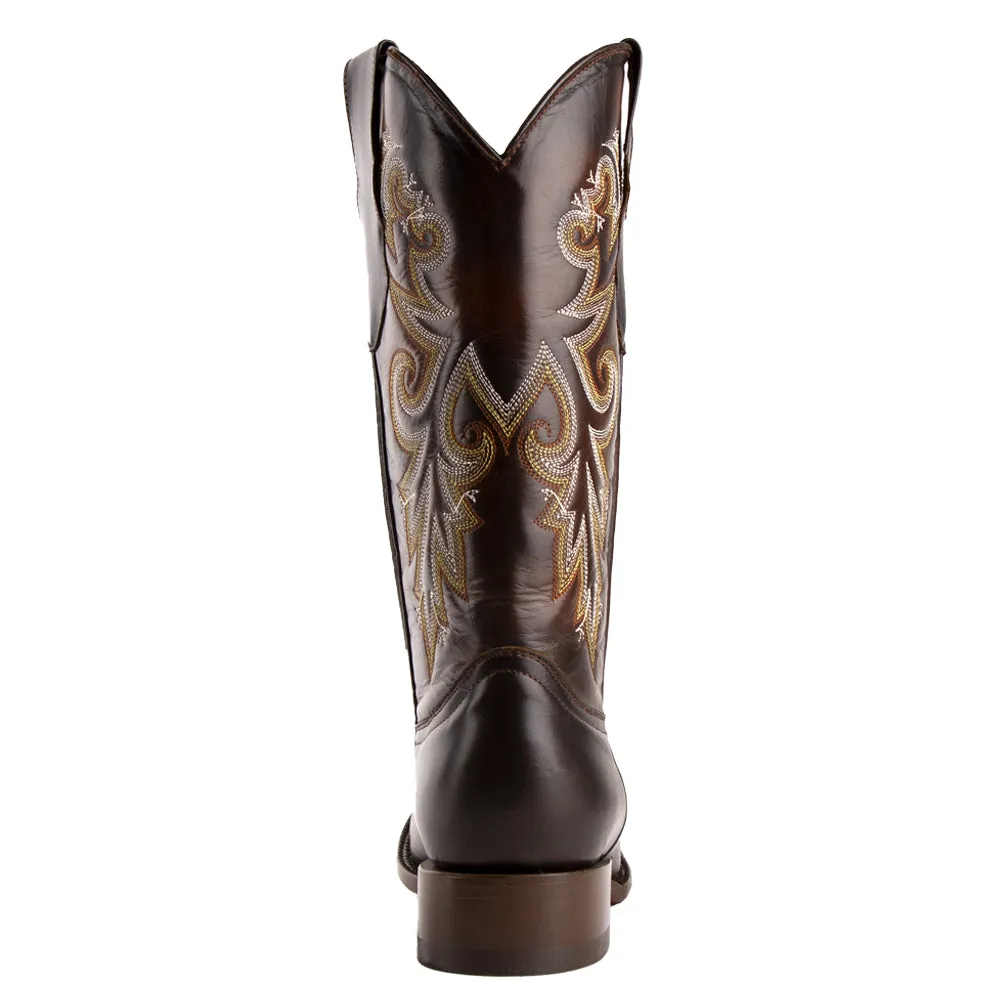 Tundra Embroidered Square Toe Cowboy Boots