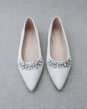 Wedding Flats with Floral Rhinestones Details