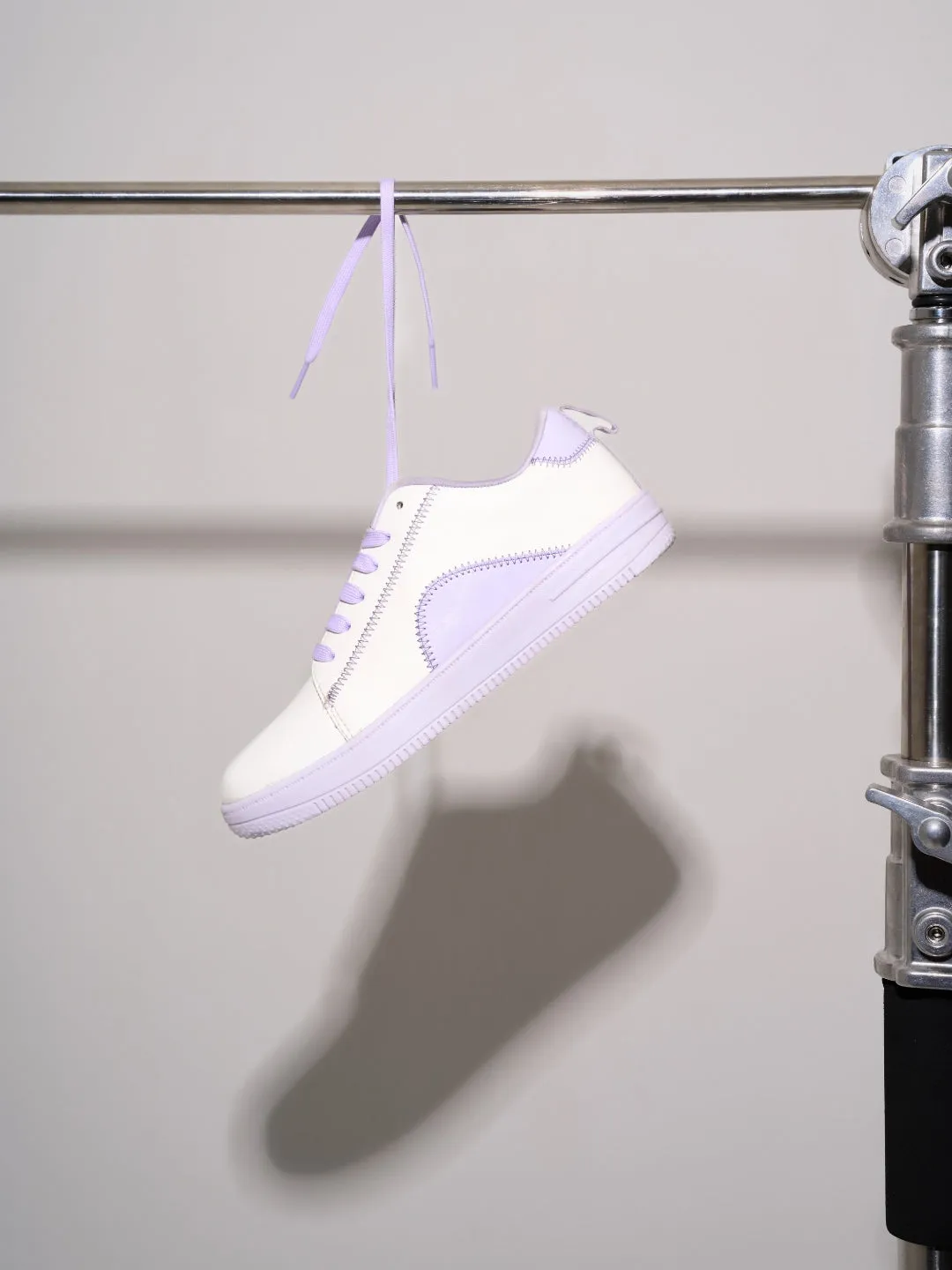 Women's White/Lilac Platform Sneakers (IU1015)