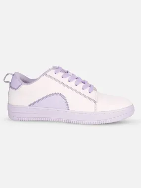 Women's White/Lilac Platform Sneakers (IU1015)